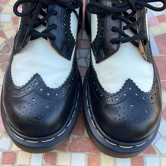 🏴󠁧󠁢󠁥󠁮󠁧󠁿 Dr. Martens MIE Vintage Tuxedo Platform Wingtips / Oxfords UK 3 - Picture 13 of 16